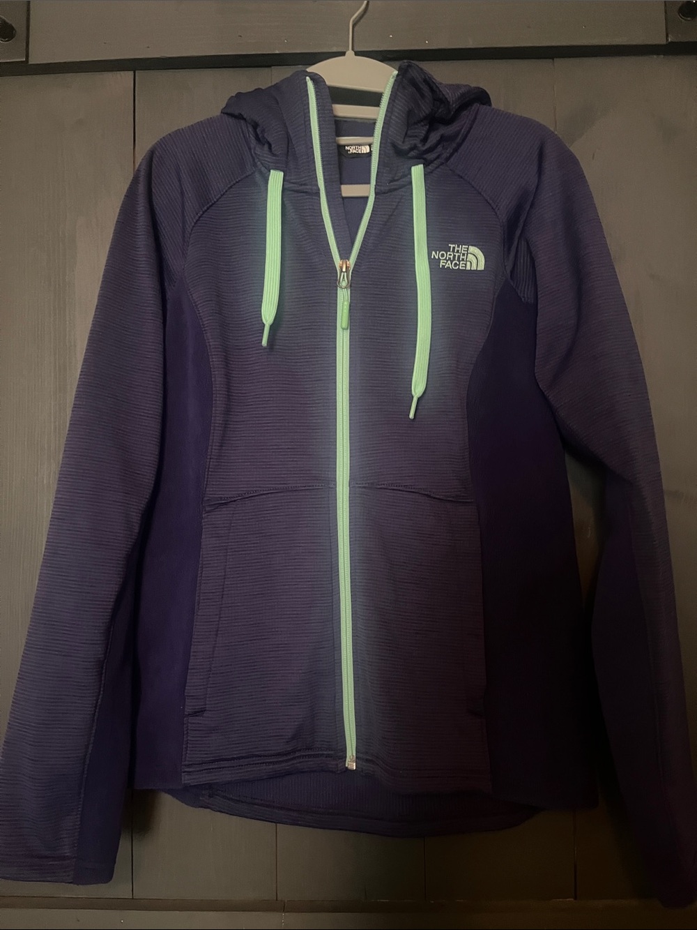 The North Face Purple Hoodie with Mint Trim